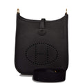 Hermes Black Clemence Evelyne TPM Bag Gold Hardware - Exclusu