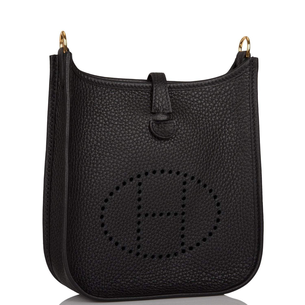 Hermes Black Clemence Evelyne TPM Bag Gold Hardware - Exclusu