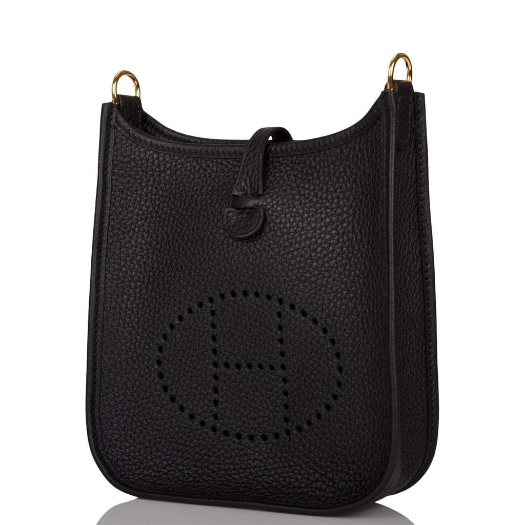 Hermes Black Clemence Evelyne TPM Bag Gold Hardware - Exclusu