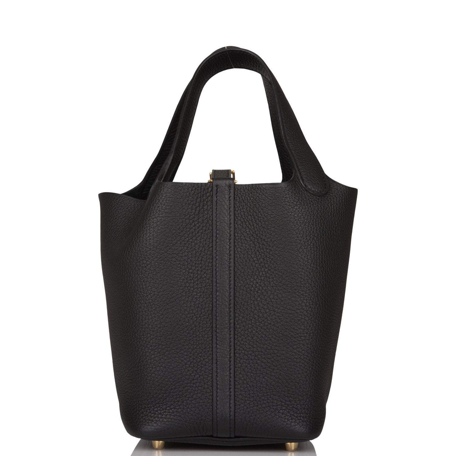 Hermes Black Clemence Picotin Lock 18cm Gold Hardware - Exclusu