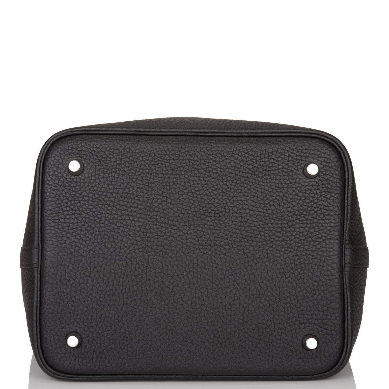 Hermes Black Clemence Picotin Lock 22cm Palladium Hardware - Exclusu