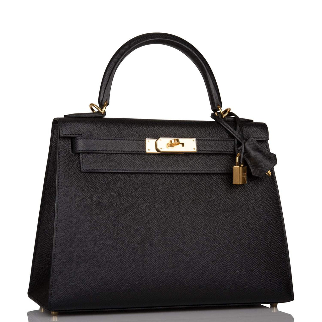 Hermes Black Epsom Sellier Kelly 28cm Gold Hardware - Exclusu