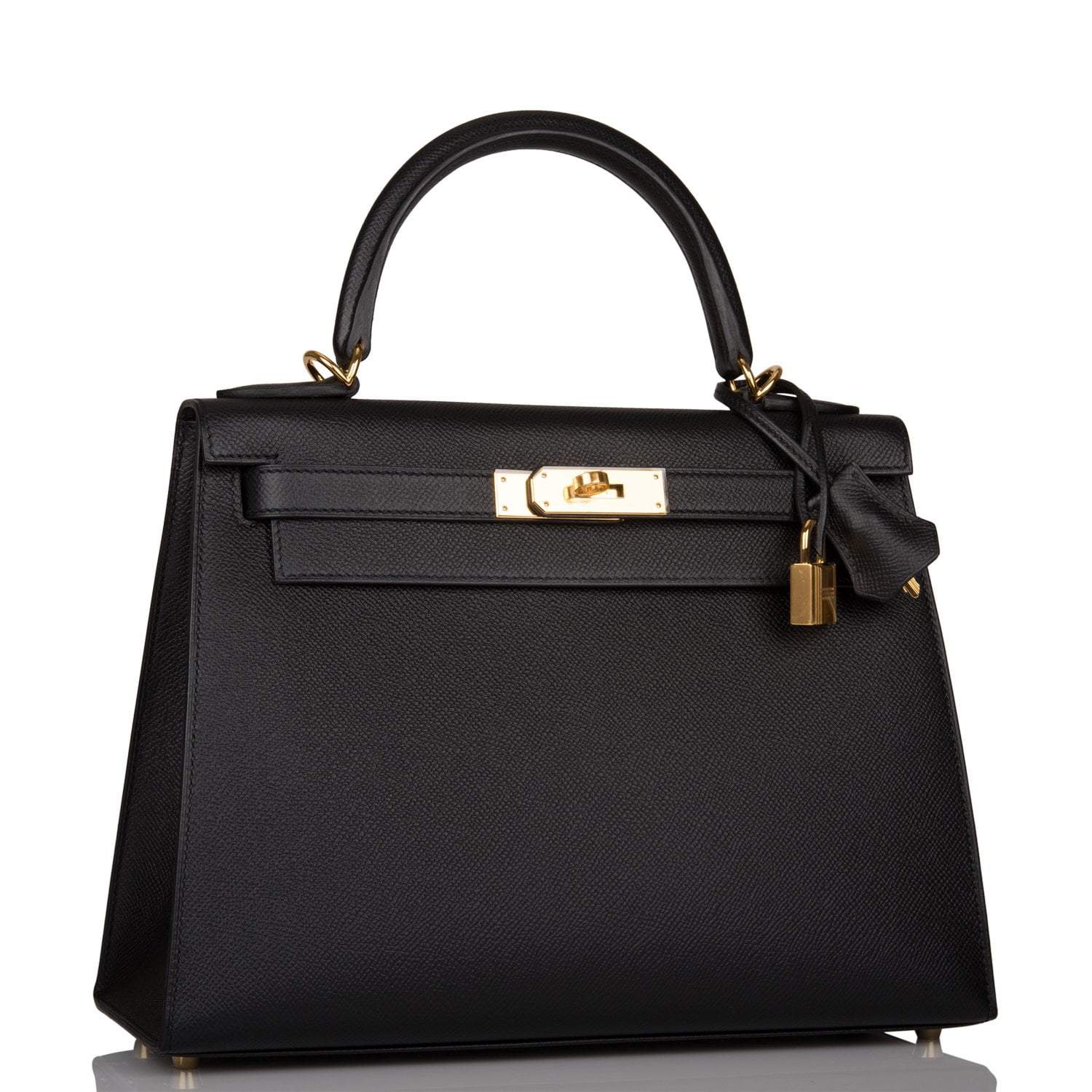 Hermes Black Epsom Sellier Kelly 28cm Gold Hardware - Exclusu