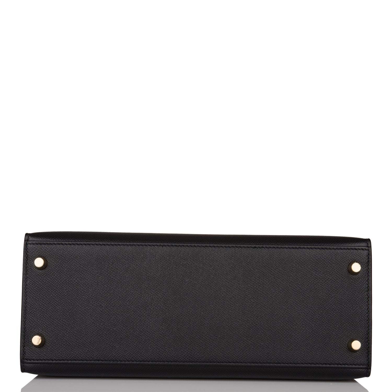 Hermes Black Epsom Sellier Kelly 28cm Gold Hardware - Exclusu