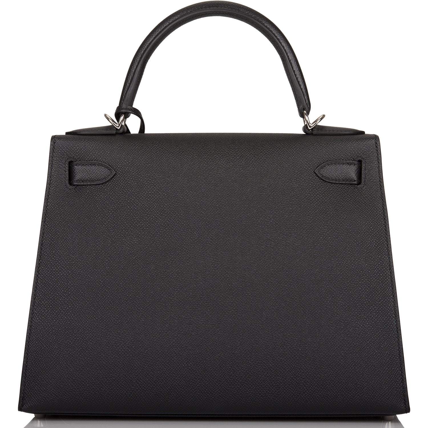 Hermes Black Epsom Sellier Kelly 28cm Palladium Hardware - Exclusu