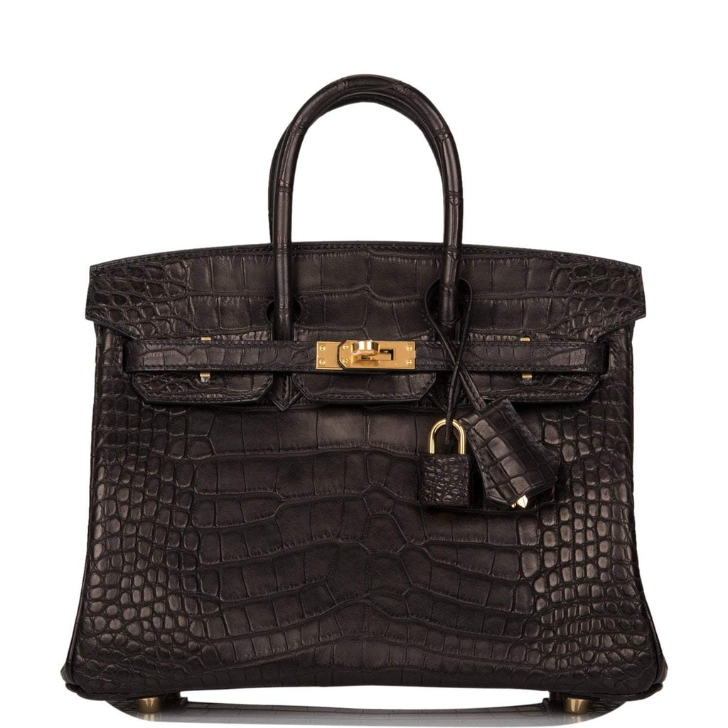 Hermes Black Matte Alligator Birkin 25cm Gold Hardware - Exclusu