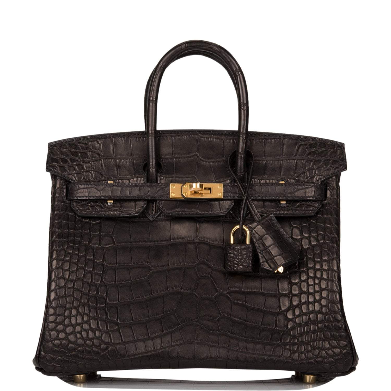 Hermes Black Matte Alligator Birkin 25cm Gold Hardware - Exclusu