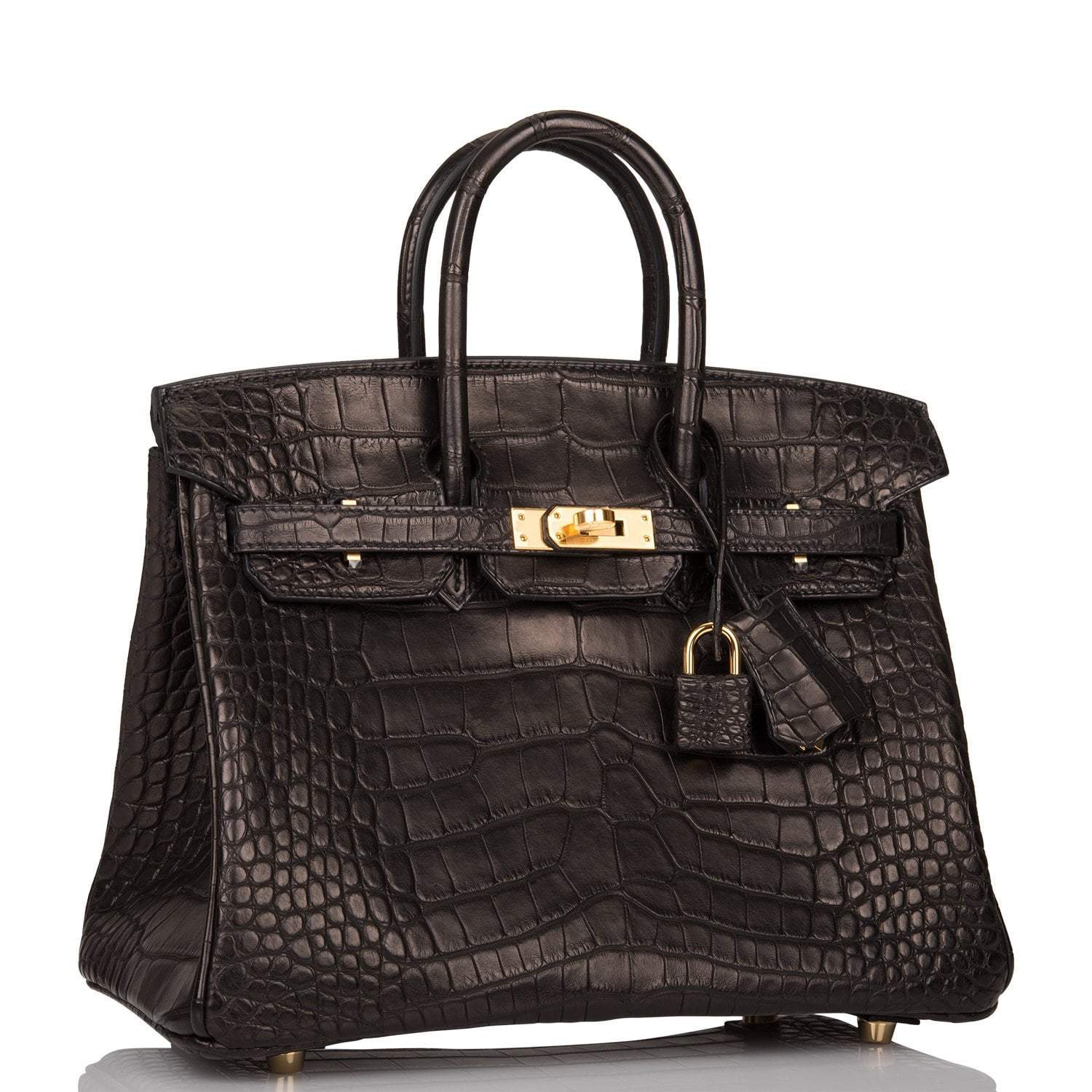 Hermes Black Matte Alligator Birkin 25cm Gold Hardware - Exclusu