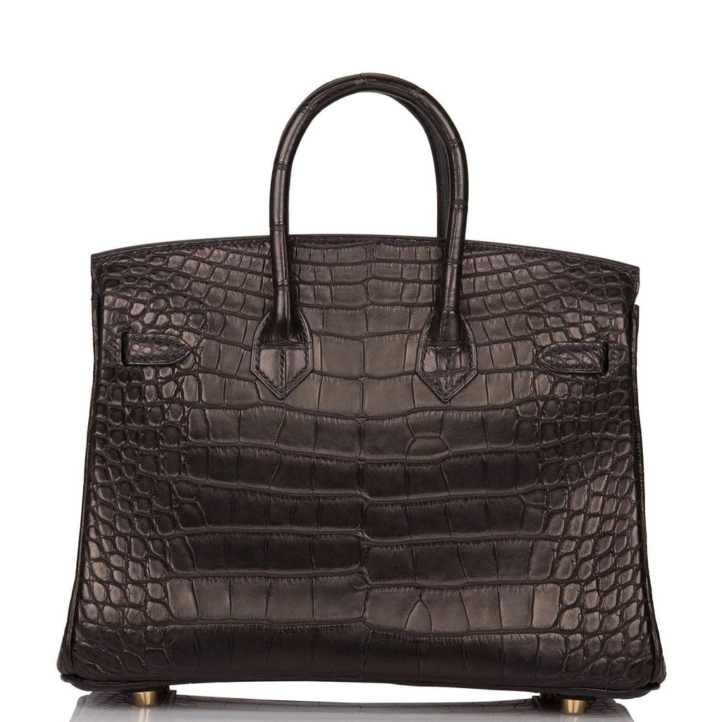 Hermes Black Matte Alligator Birkin 25cm Gold Hardware - Exclusu
