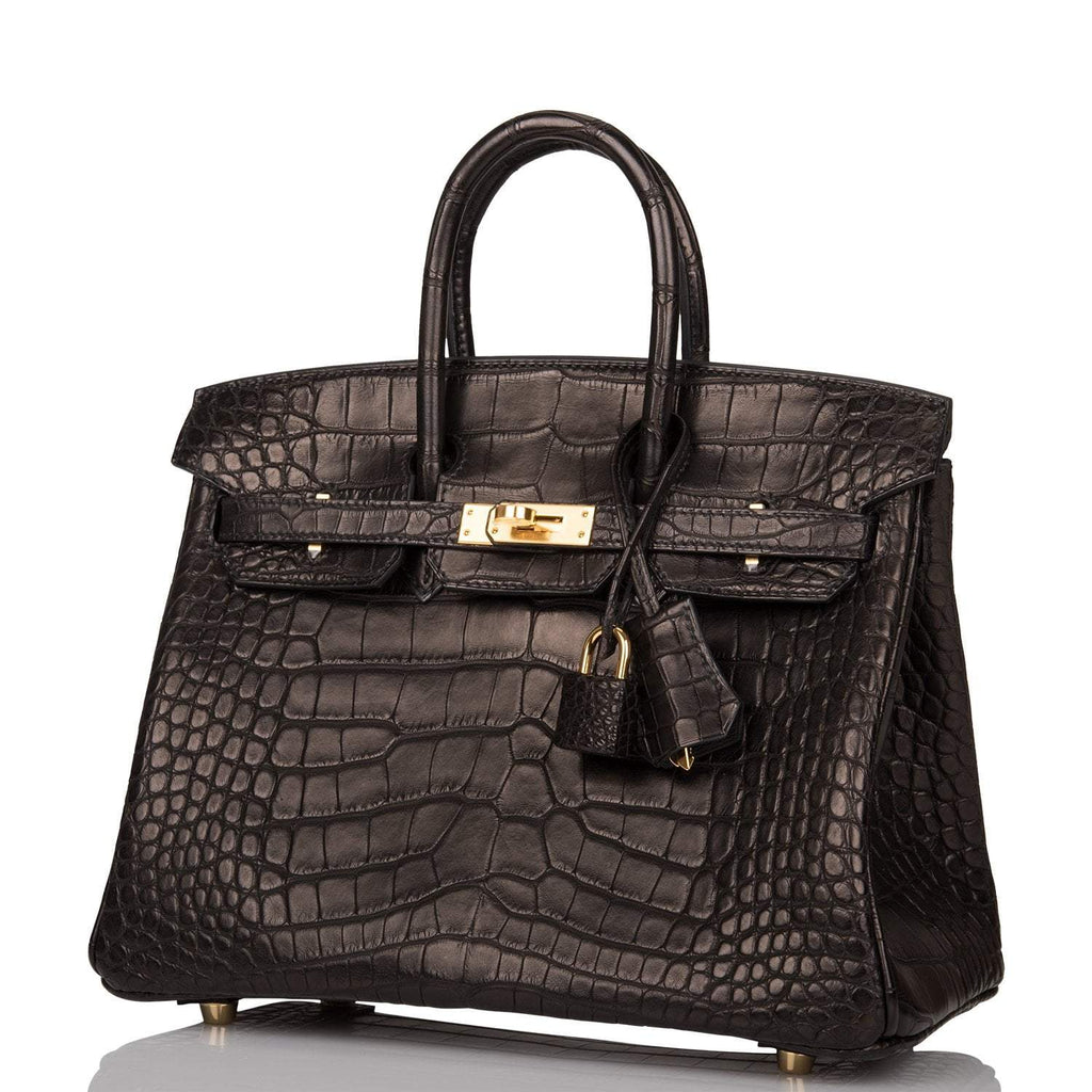 Hermes Black Matte Alligator Birkin 25cm Gold Hardware - Exclusu