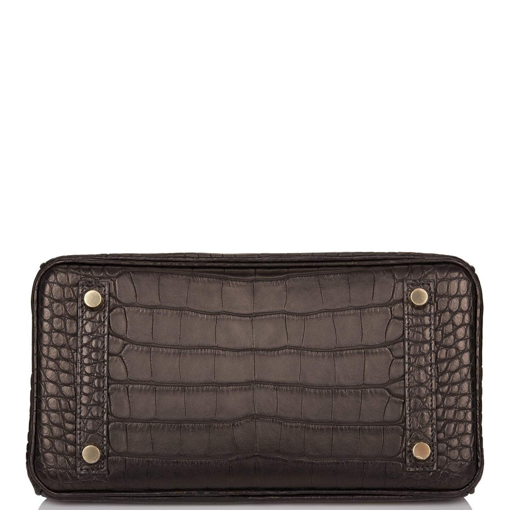 Hermes Black Matte Alligator Birkin 25cm Gold Hardware - Exclusu