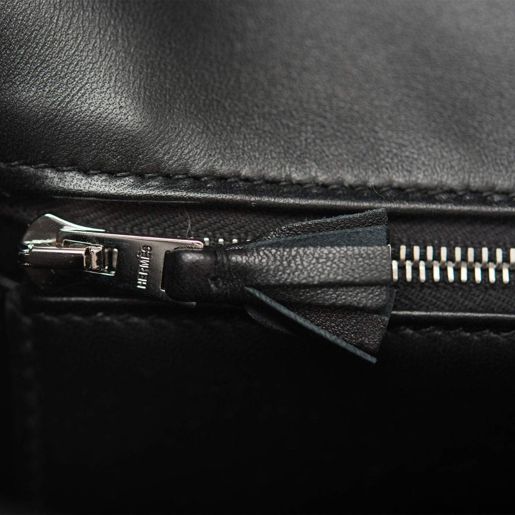 Hermes Black Matte Alligator and Ombre Lizard Marquette Constance 24cm Palladium Hardware - Exclusu