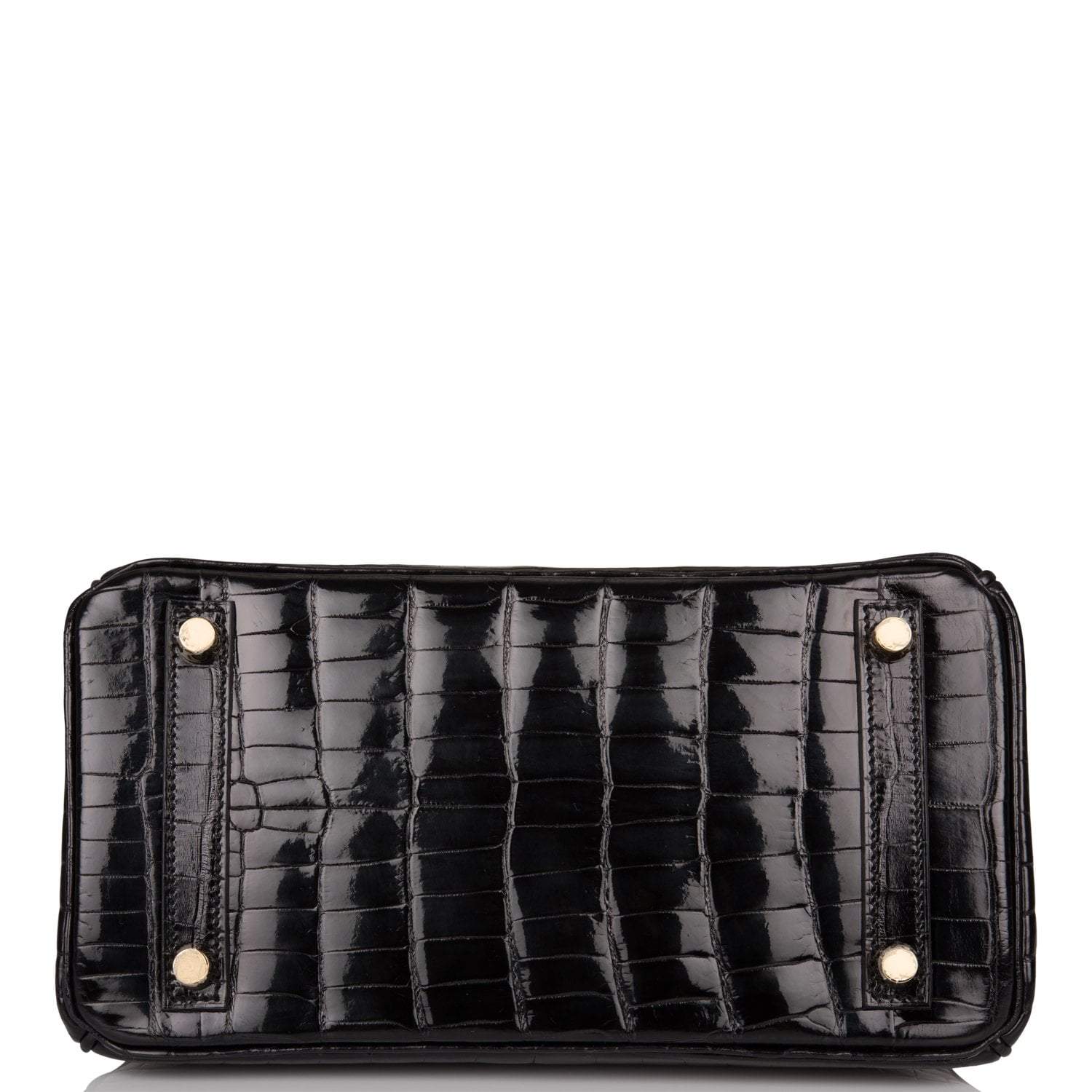 Hermes Black Shiny Niloticus Crocodile Birkin 25cm Gold Hardware - Exclusu