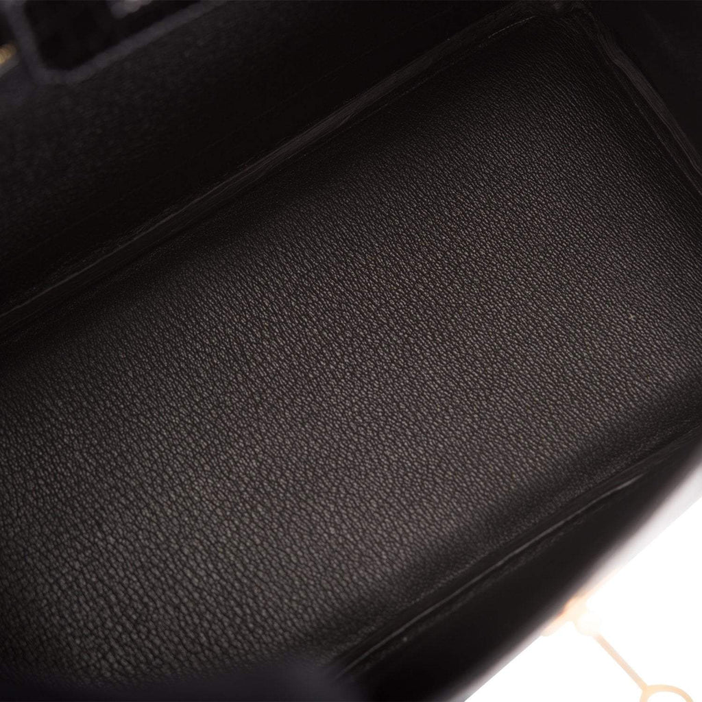 Hermes Black Shiny Niloticus Crocodile Birkin 25cm Gold Hardware - Exclusu