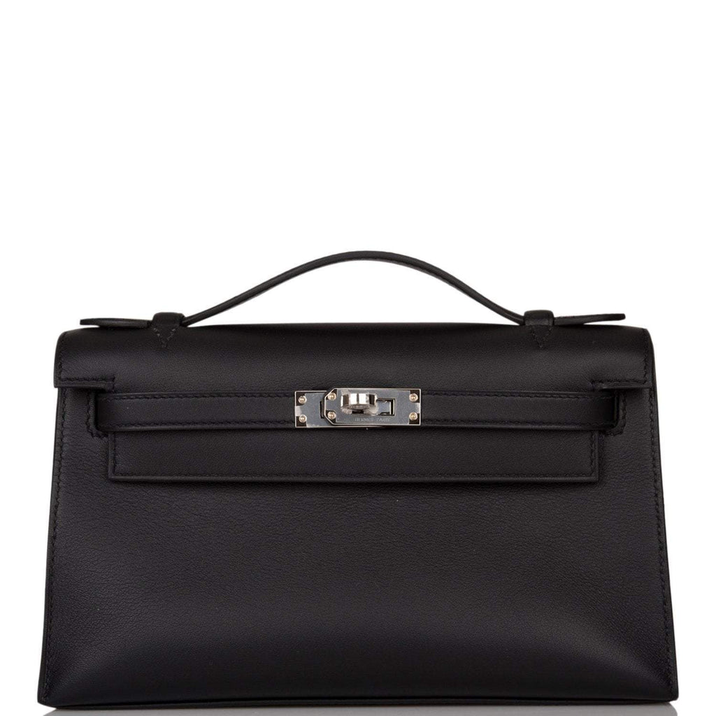 Hermes Black Swift Mini Kelly Pochette Palladium Hardware - Exclusu