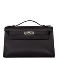 Hermes Black Swift Mini Kelly Pochette Palladium Hardware - Exclusu