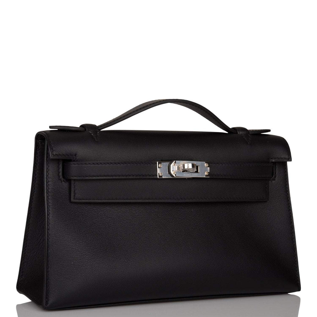 Hermes Black Swift Mini Kelly Pochette Palladium Hardware - Exclusu