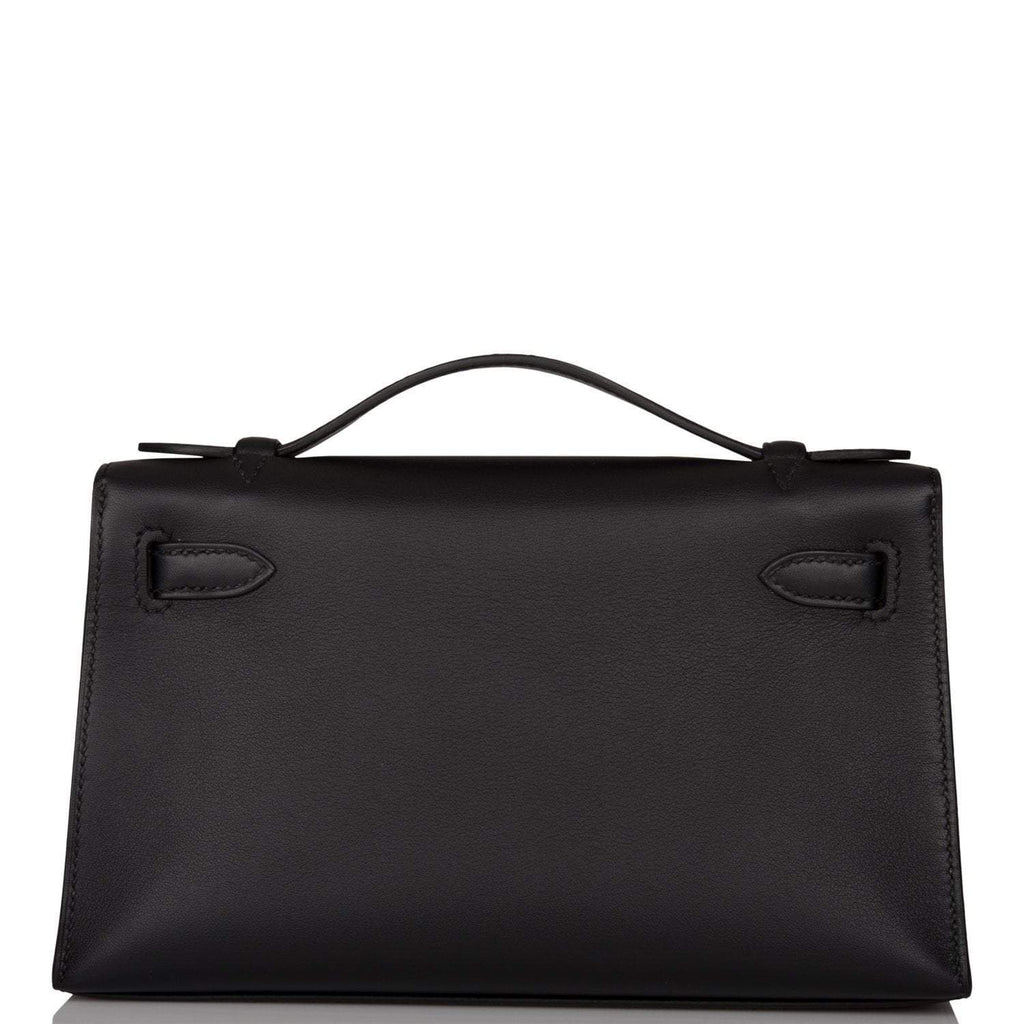 Hermes Black Swift Mini Kelly Pochette Palladium Hardware - Exclusu
