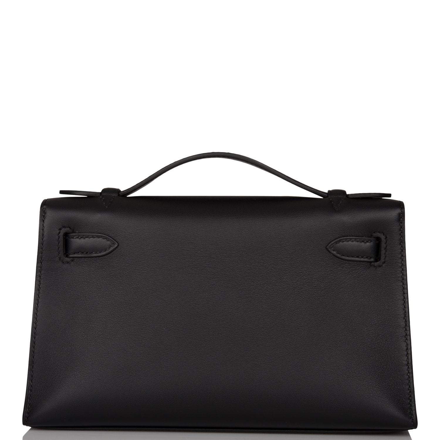 Hermes Black Swift Mini Kelly Pochette Palladium Hardware - Exclusu