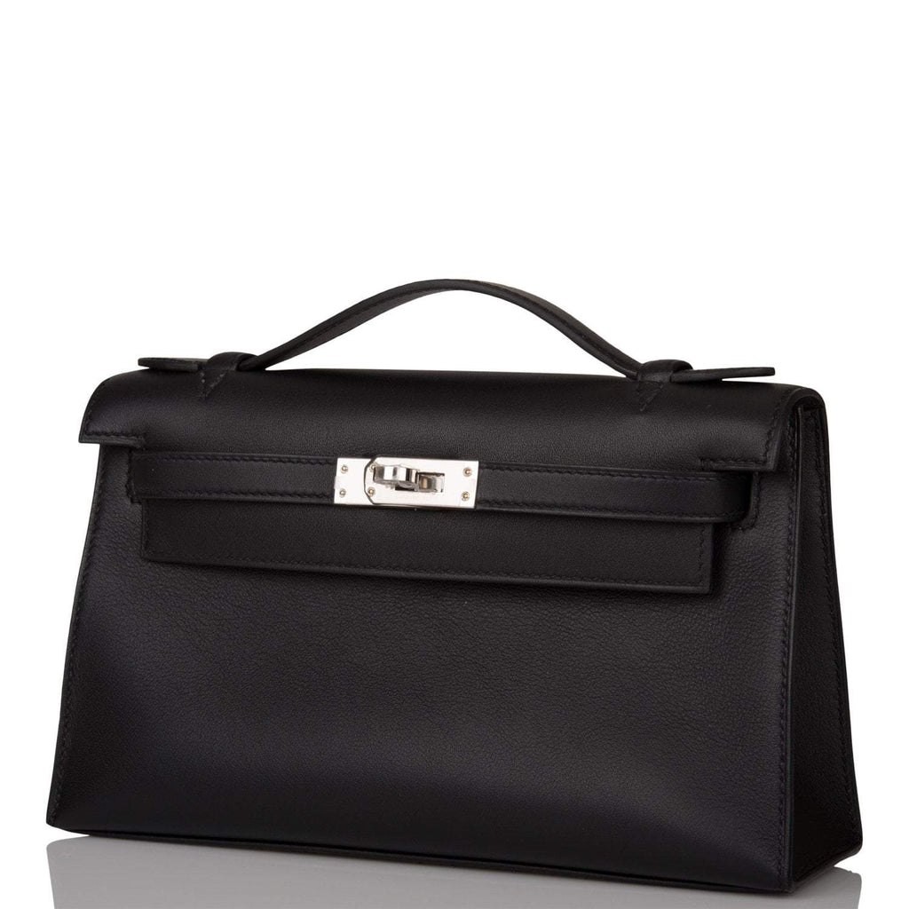 Hermes Black Swift Mini Kelly Pochette Palladium Hardware - Exclusu