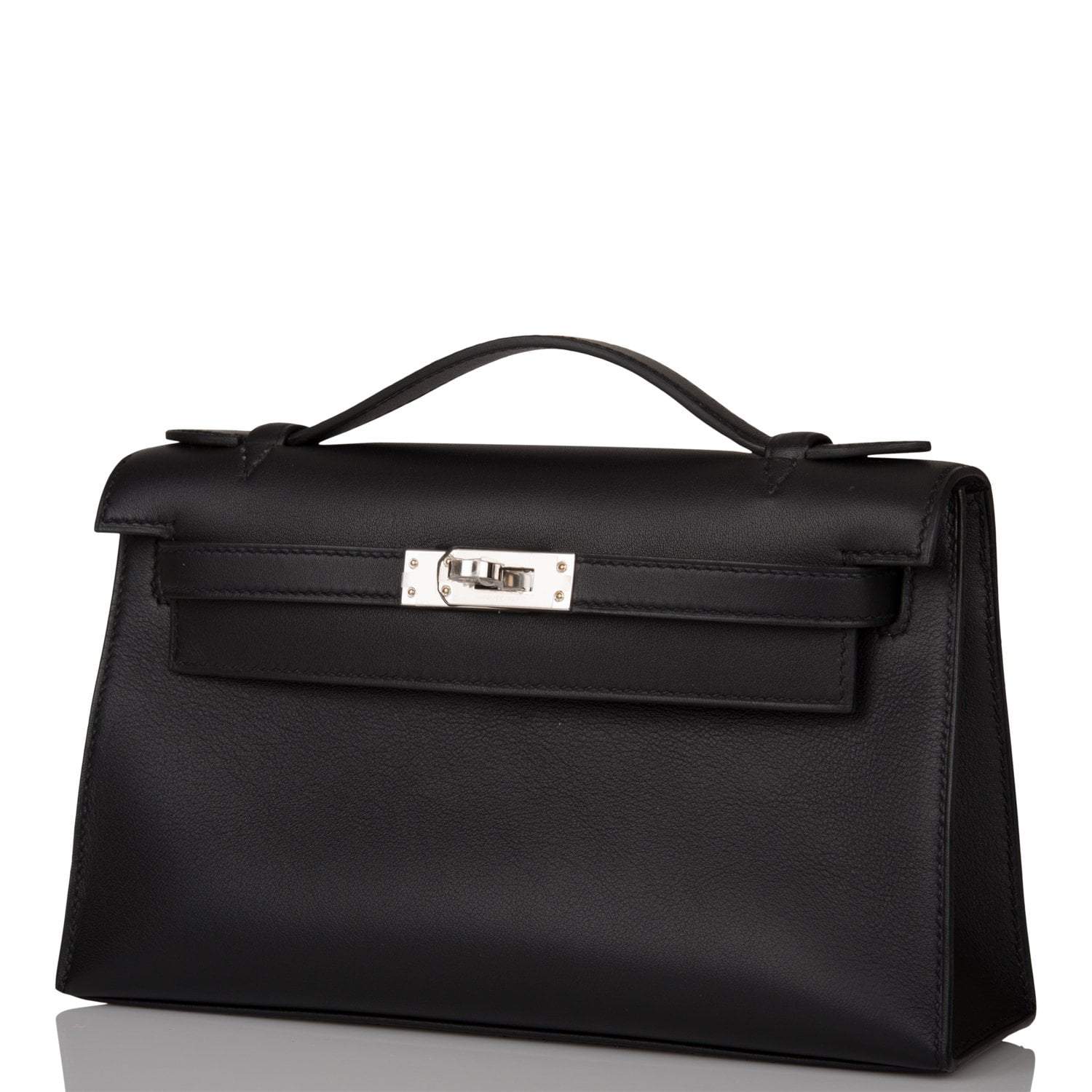 Hermes Black Swift Mini Kelly Pochette Palladium Hardware - Exclusu