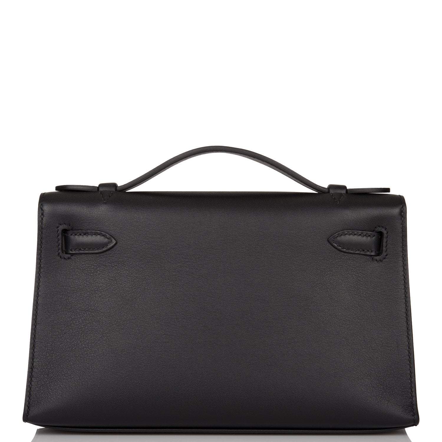 Hermes Black Swift Mini Kelly Pochette Rose Gold Hardware - Exclusu
