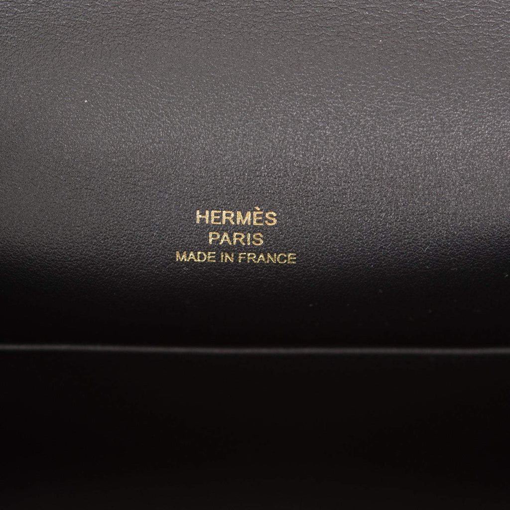 Hermes Black Swift Mini Kelly Pochette Rose Gold Hardware - Exclusu