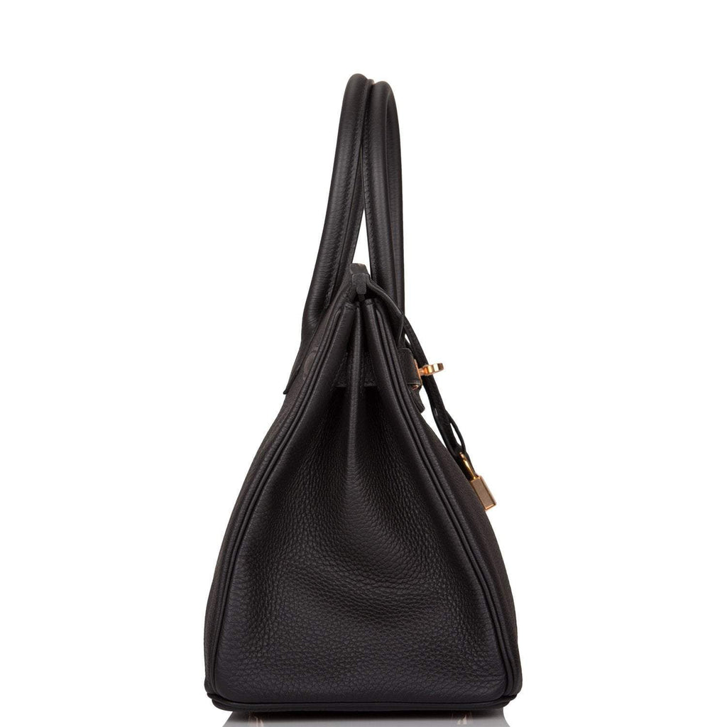 Hermes Black Togo Birkin 30cm Rose Gold Hardware - Exclusu