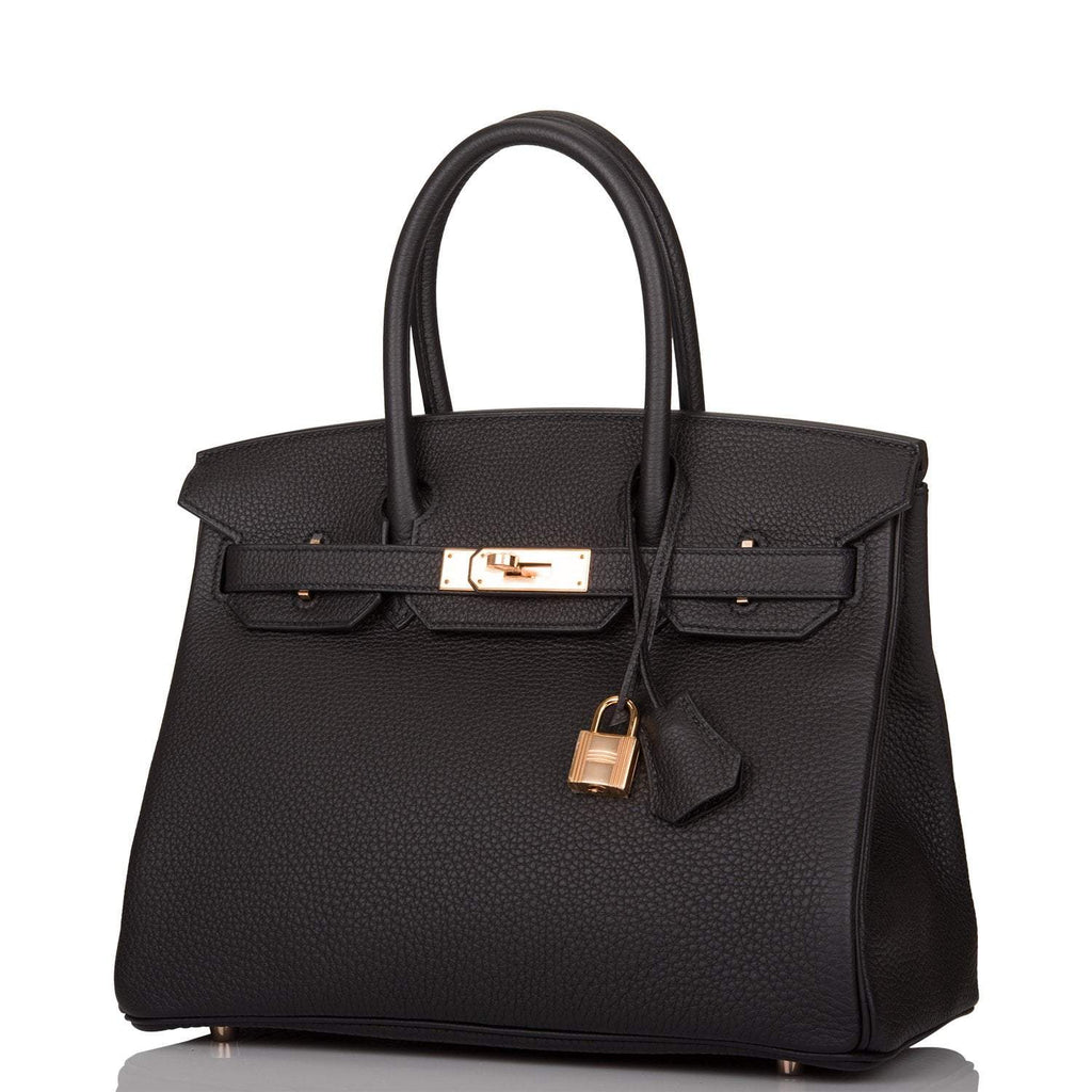 Hermes Black Togo Birkin 30cm Rose Gold Hardware - Exclusu