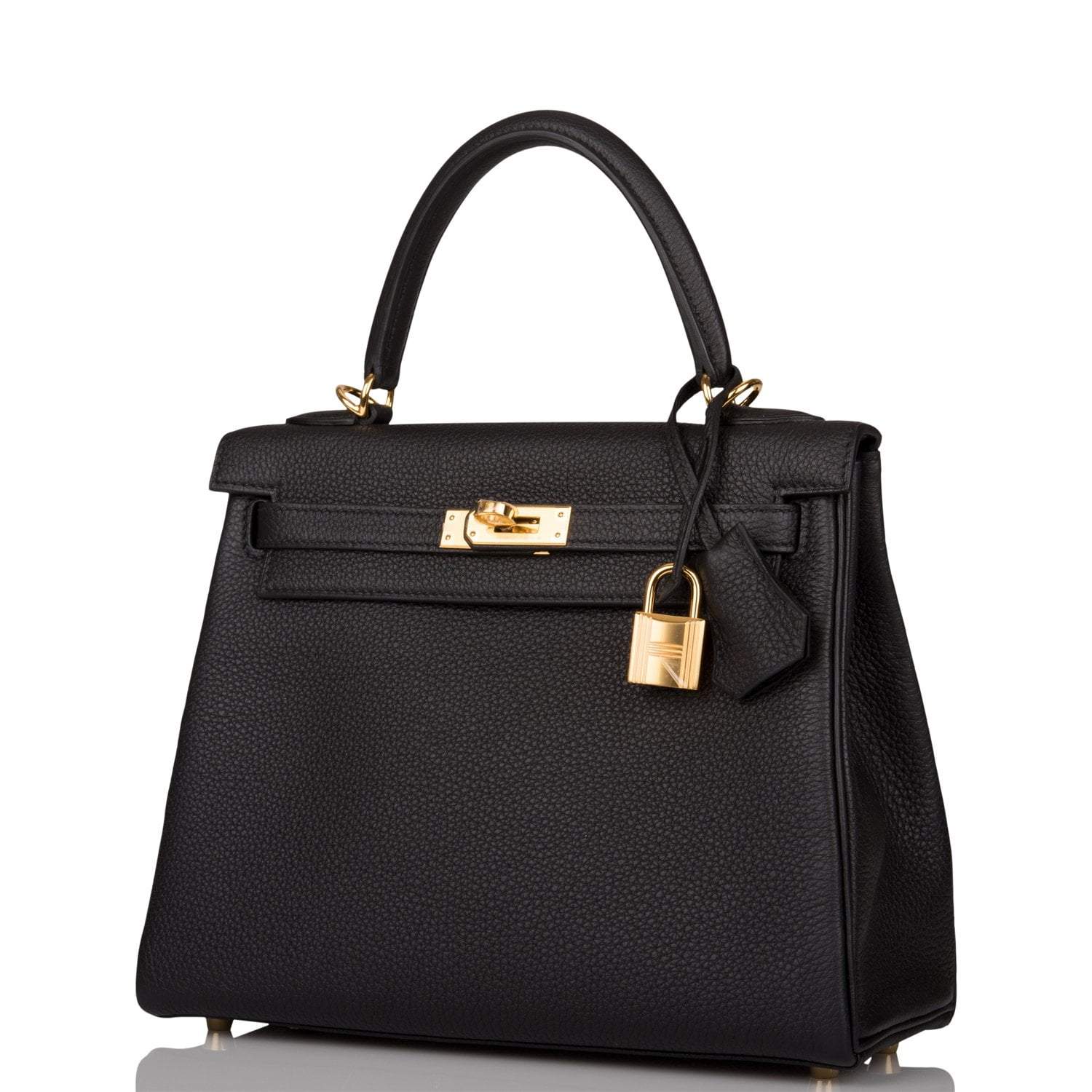 Hermes Black Togo Retourne Kelly 25cm Gold Hardware - Exclusu