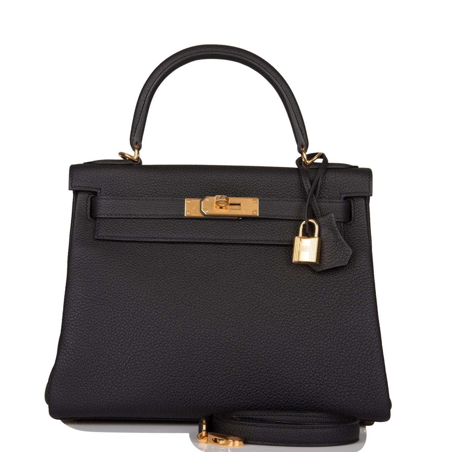 Hermes Black Togo Retourne Kelly 28cm Gold Hardware - Exclusu