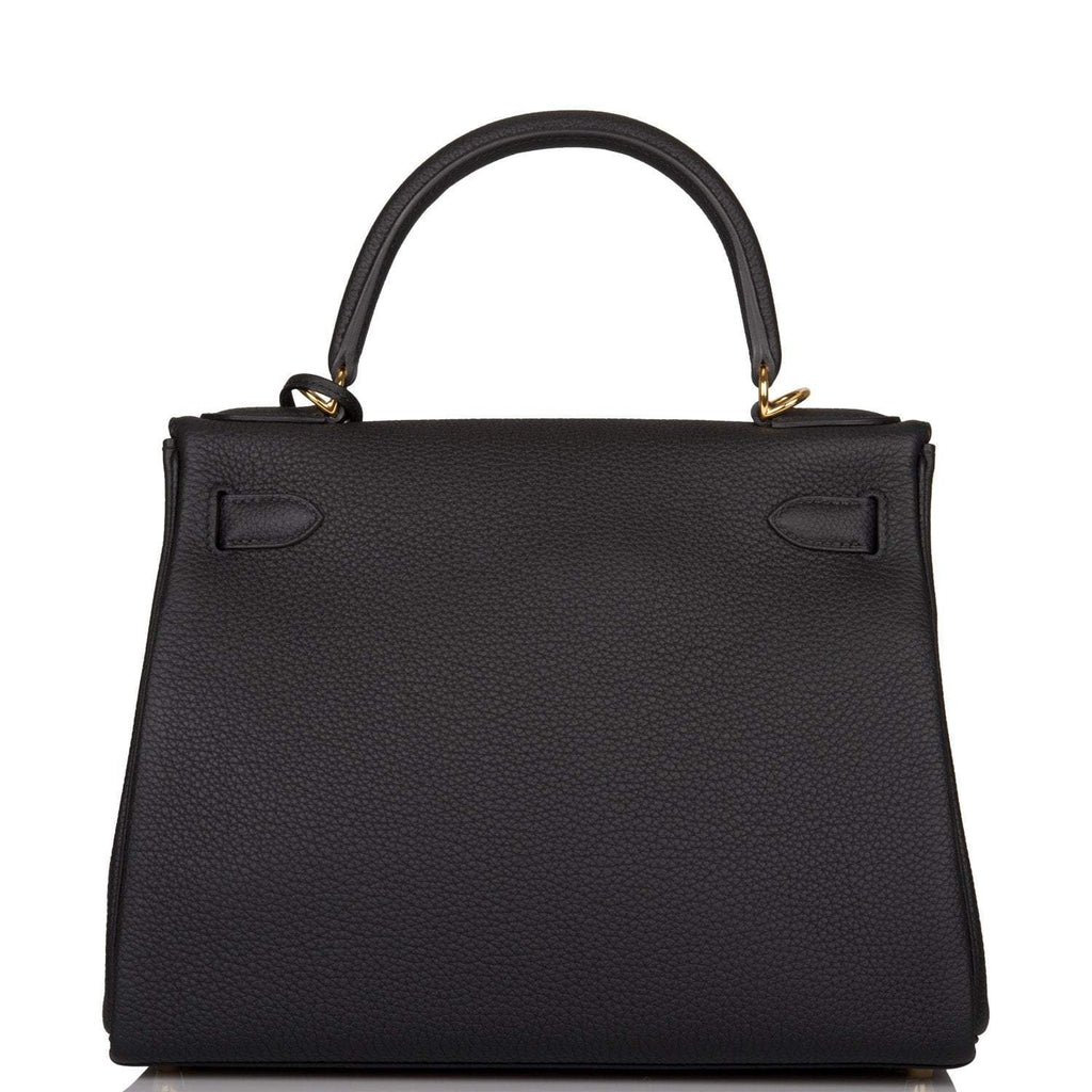 Hermes Black Togo Retourne Kelly 28cm Gold Hardware - Exclusu