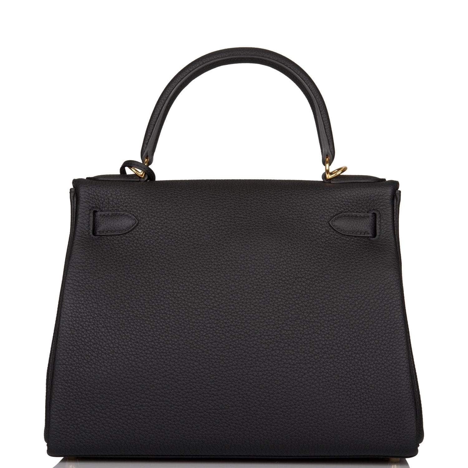 Hermes Black Togo Retourne Kelly 28cm Gold Hardware - Exclusu