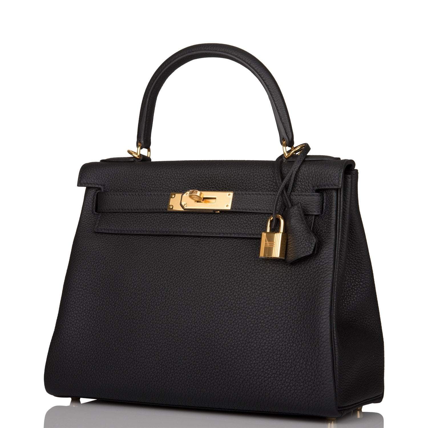 Hermes Black Togo Retourne Kelly 28cm Gold Hardware - Exclusu