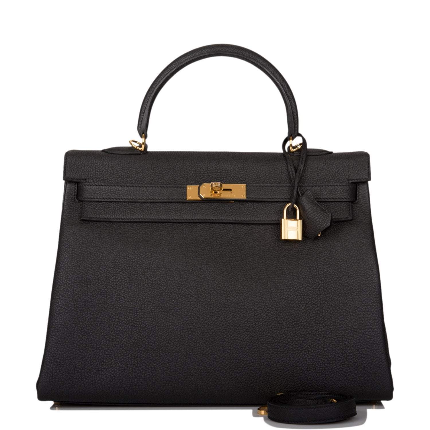 Hermes Black Togo Retourne Kelly 35cm Gold Hardware - Exclusu