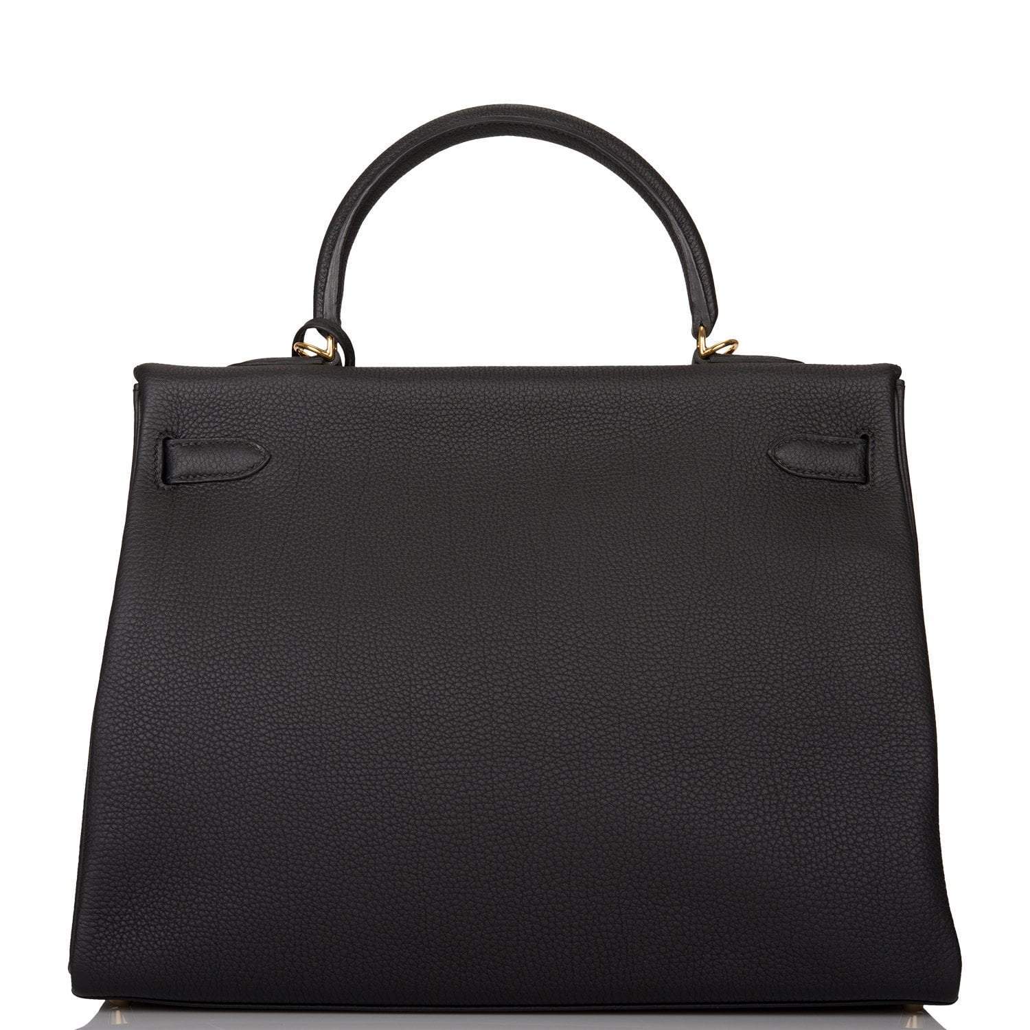 Hermes Black Togo Retourne Kelly 35cm Gold Hardware - Exclusu