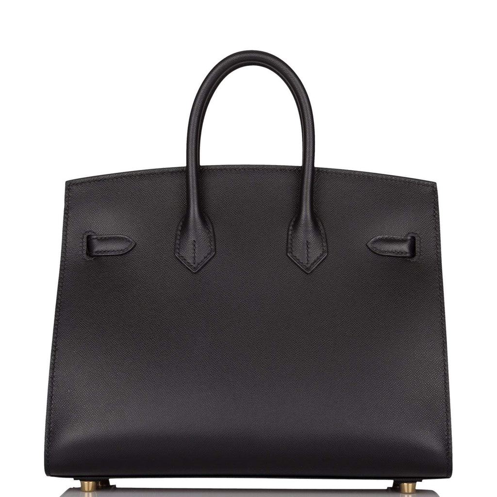 Hermes Black Veau Madame Sellier Birkin 25cm Gold Hardware - Exclusu