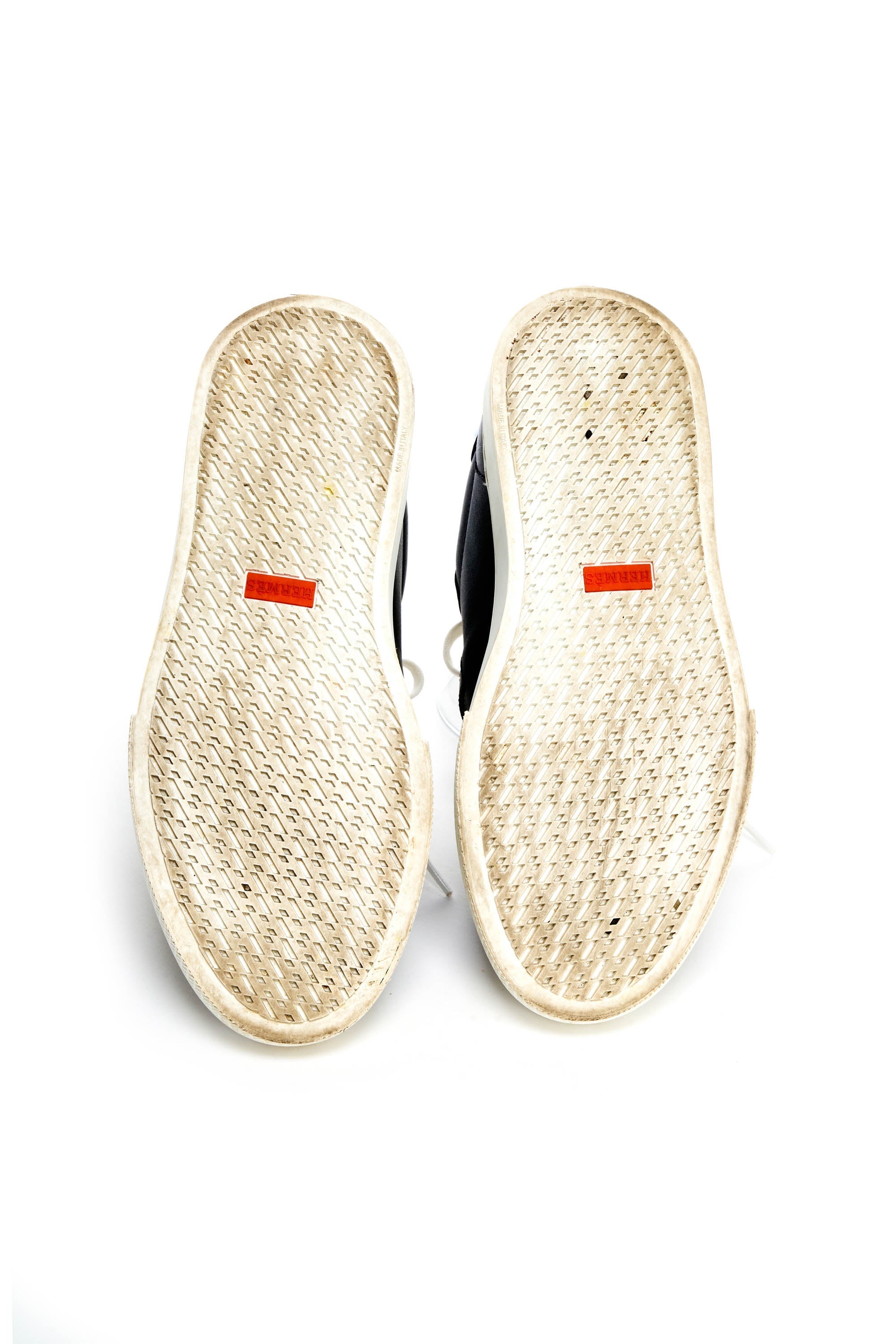 Hermes Black and White Leather Kelly Sneakers Size 38 - Exclusu