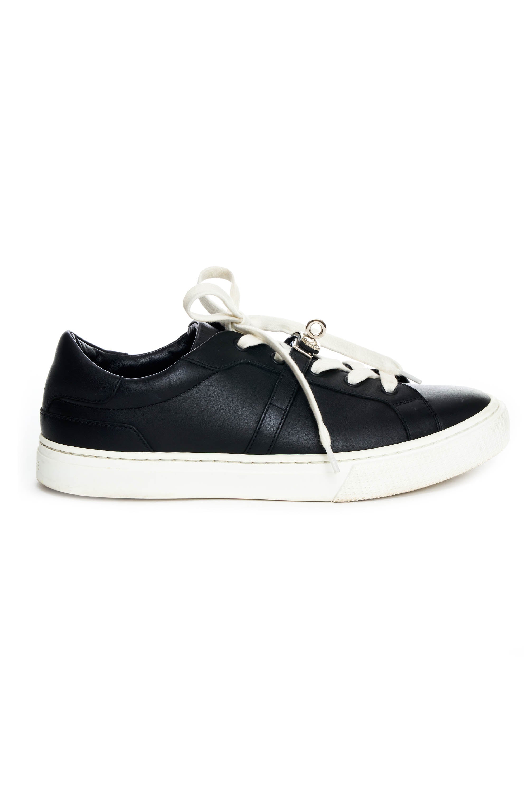 Hermes Black and White Leather Kelly Sneakers Size 38 - Exclusu