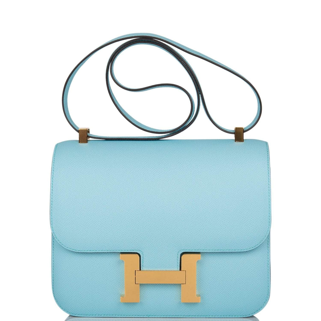 Hermes Bleu Atoll Epsom Constance 24cm Gold Hardware - Exclusu