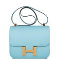 Hermes Bleu Atoll Epsom Constance 24cm Gold Hardware - Exclusu