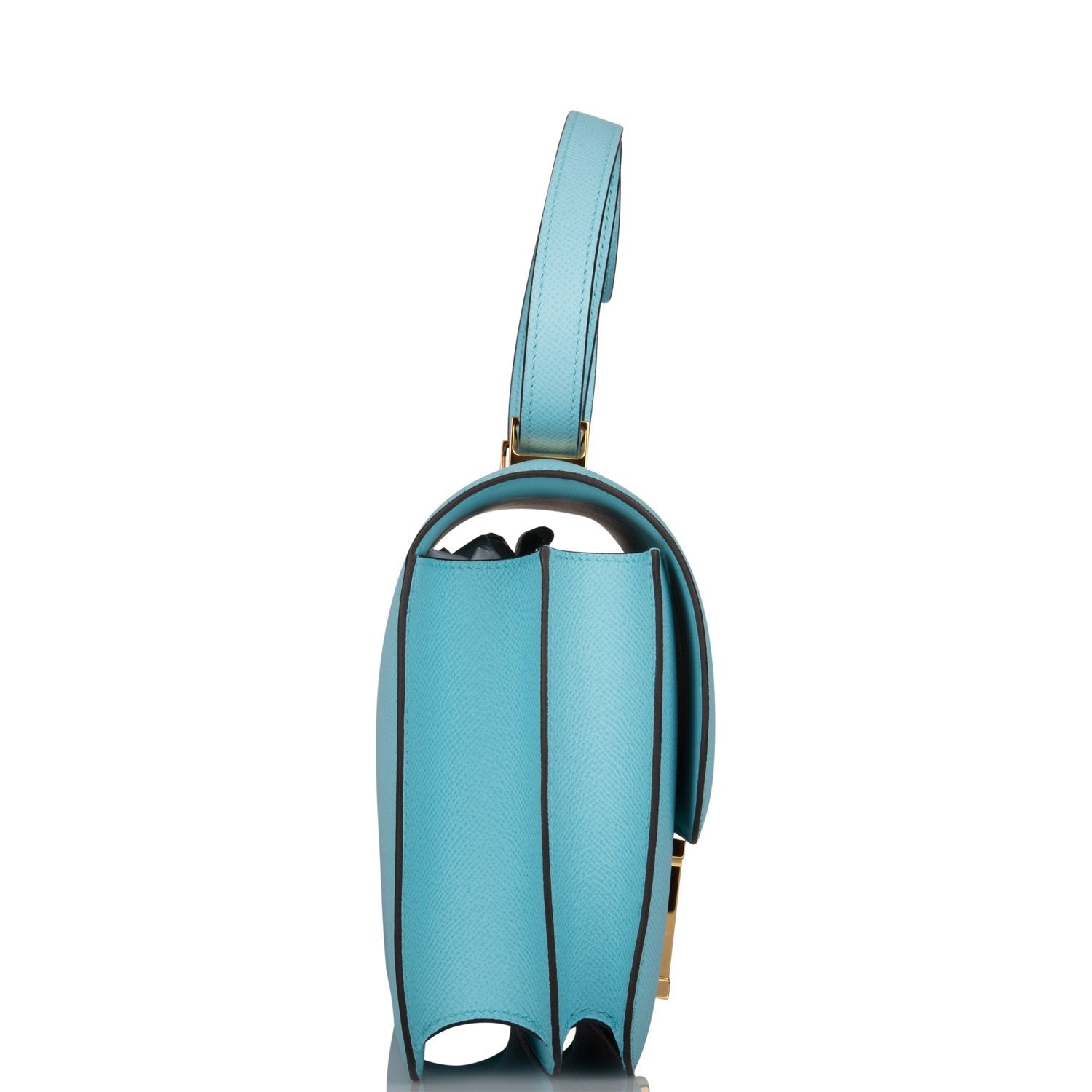 Hermes Bleu Atoll Epsom Constance 24cm Gold Hardware - Exclusu