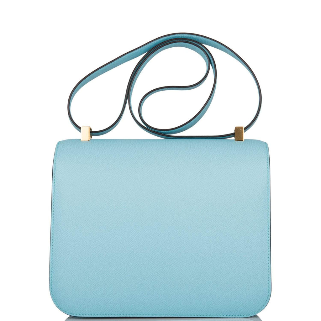 Hermes Bleu Atoll Epsom Constance 24cm Gold Hardware - Exclusu