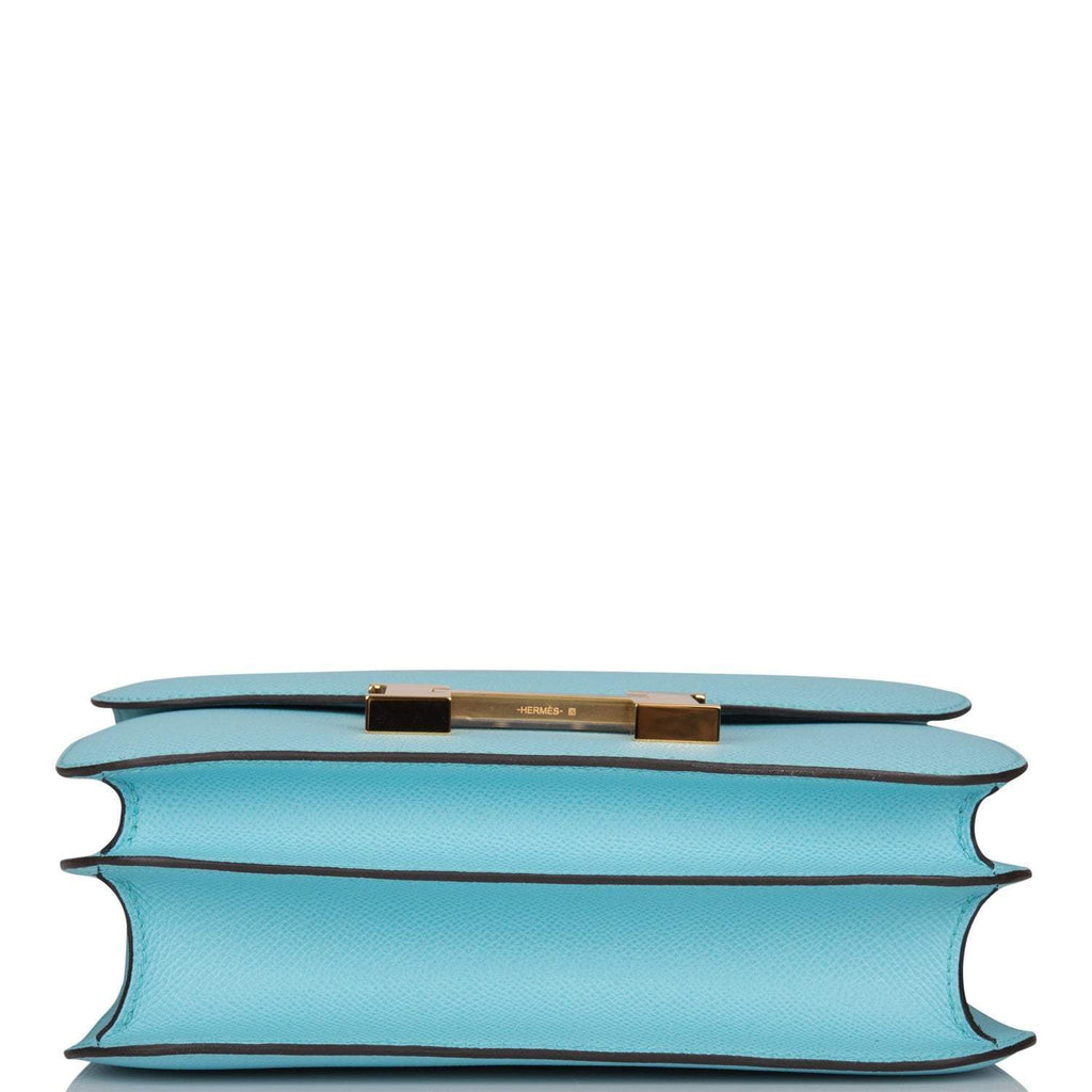 Hermes Bleu Atoll Epsom Constance 24cm Gold Hardware - Exclusu