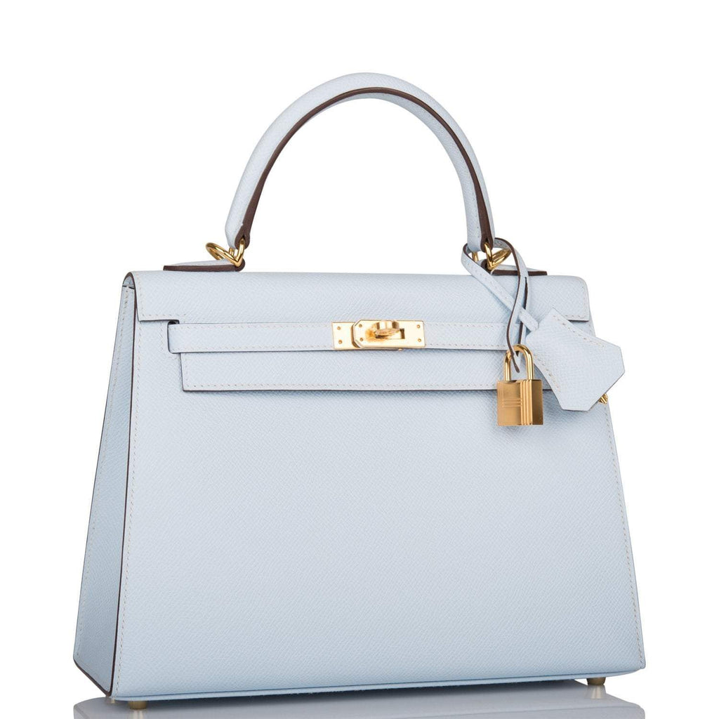 Hermes Bleu Brume Epsom Sellier Kelly 25cm Gold Hardware - Exclusu