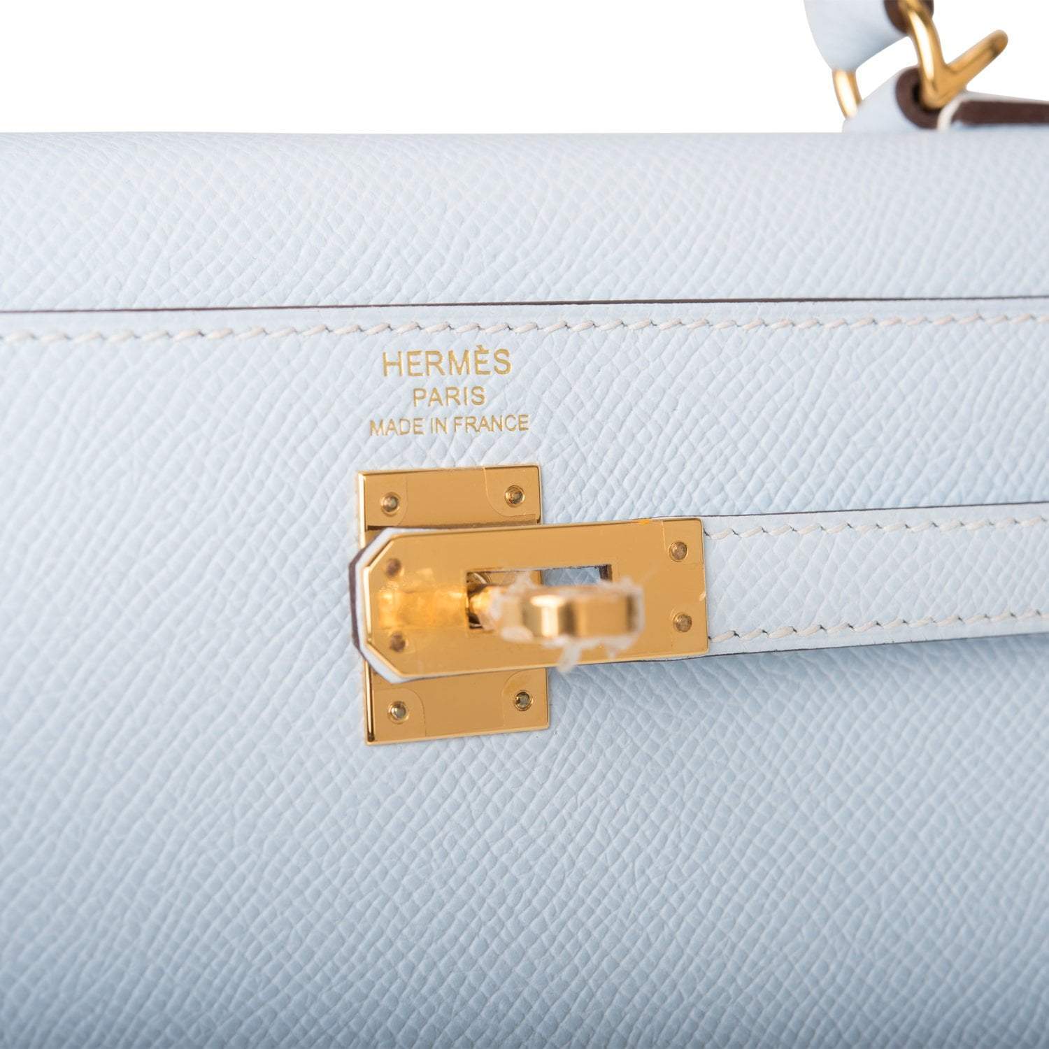 Hermes Bleu Brume Epsom Sellier Kelly 25cm Gold Hardware - Exclusu