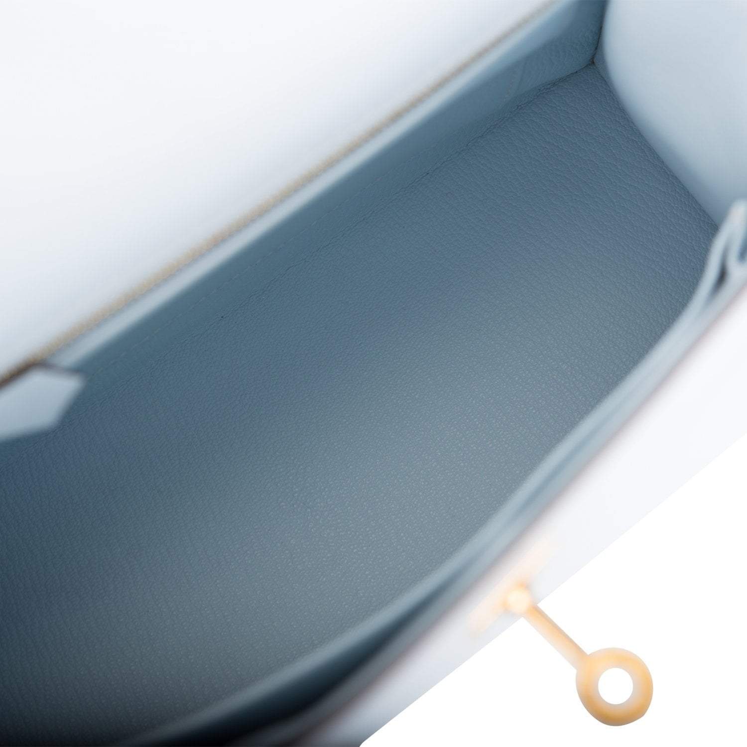 Hermes Bleu Brume Epsom Sellier Kelly 25cm Gold Hardware - Exclusu