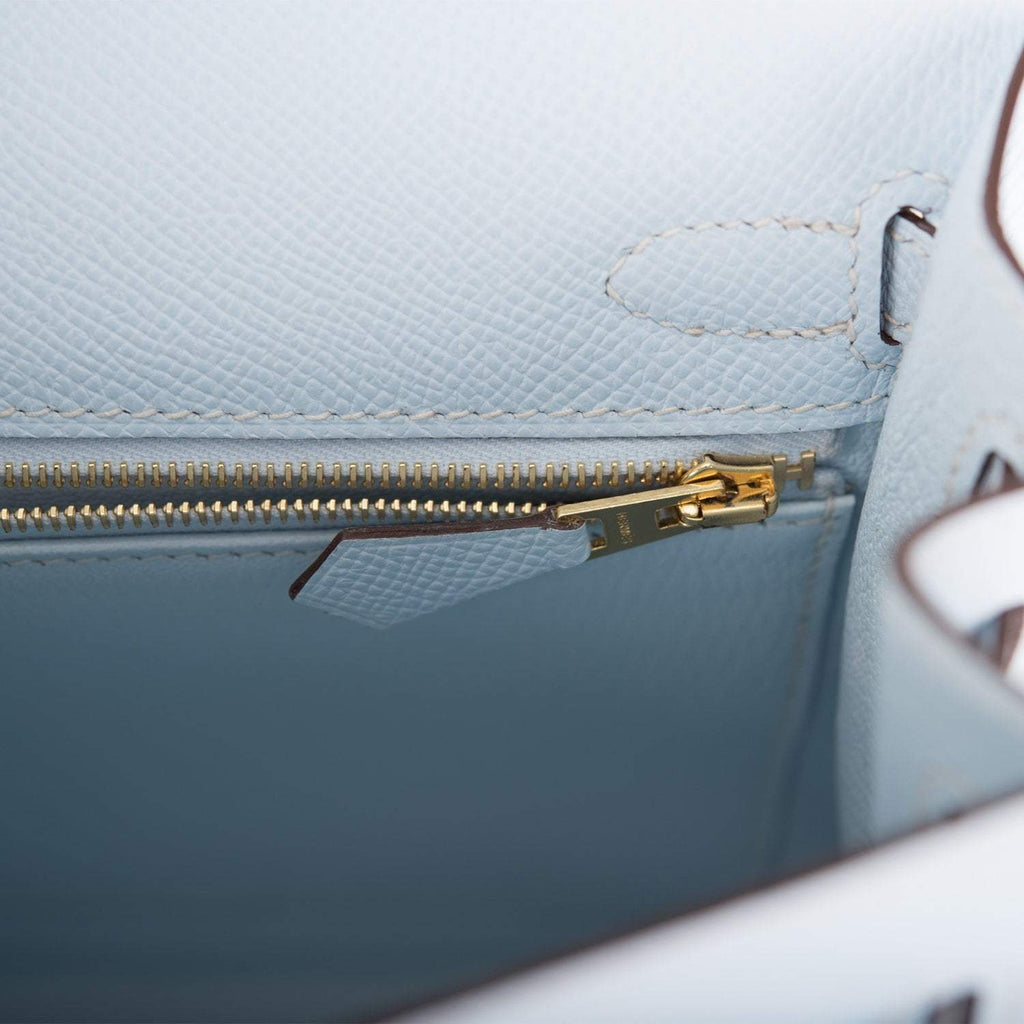 Hermes Bleu Brume Epsom Sellier Kelly 25cm Gold Hardware - Exclusu