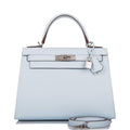 Hermes Bleu Brume Epsom Sellier Kelly 28cm Palladium Hardware - Exclusu