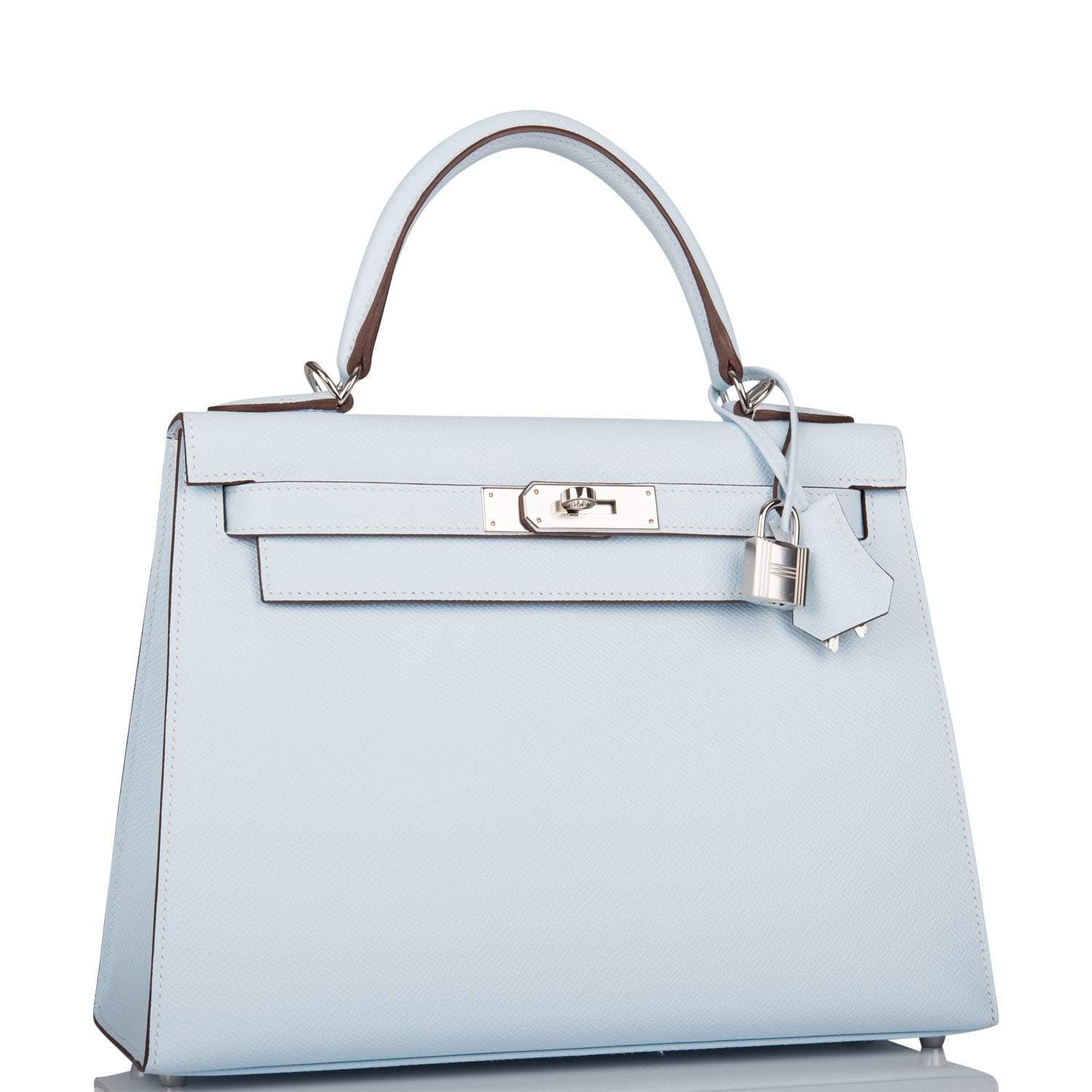Hermes Bleu Brume Epsom Sellier Kelly 28cm Palladium Hardware - Exclusu
